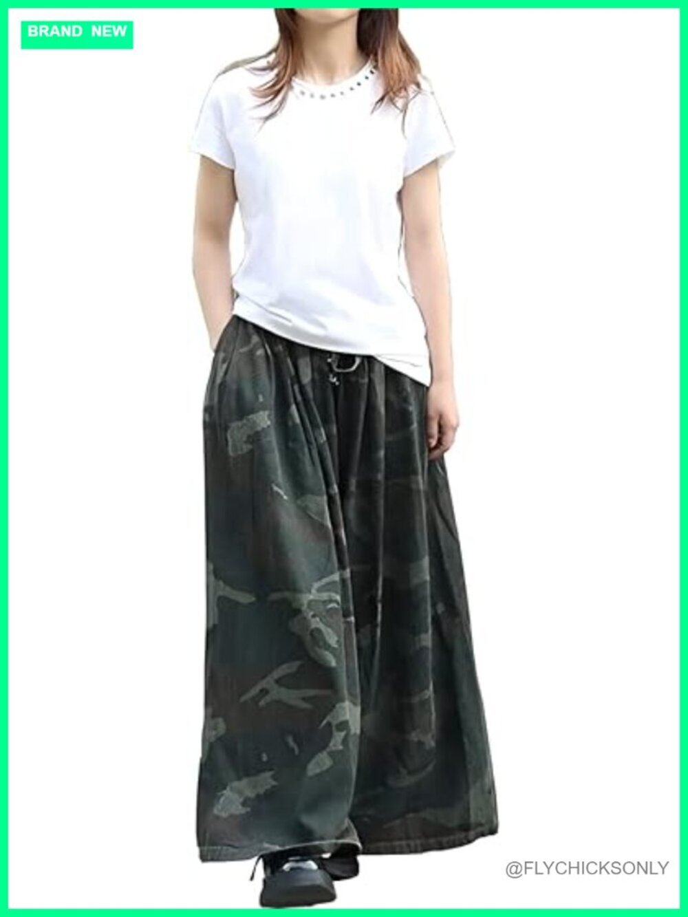 Extra Wide Leg Denim Pants Elastic Waist with Pockets Plus Size Casual Loose